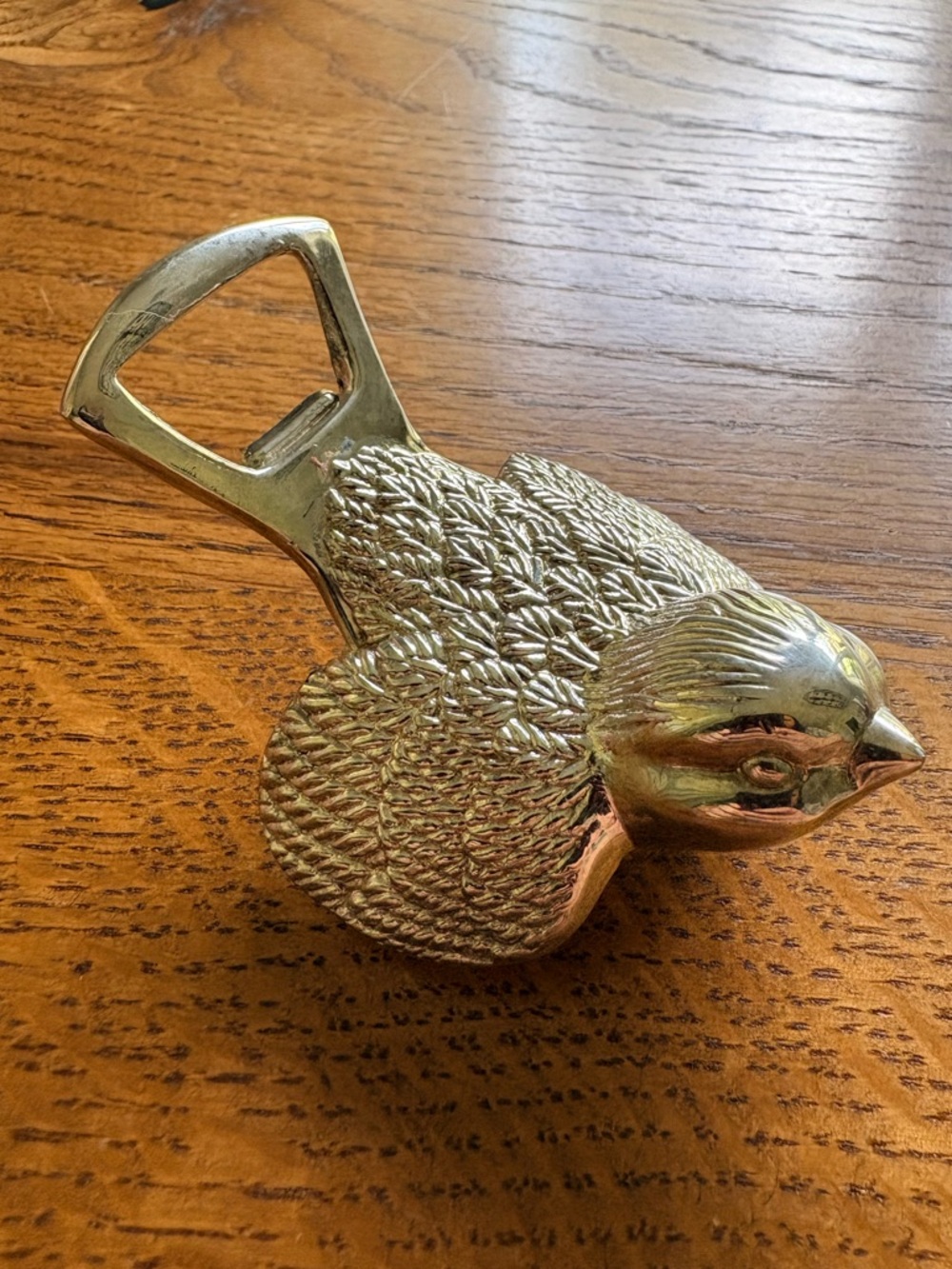 Vintage Silver tone metal Bird flip/turn Bottle Opener